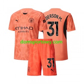 Koszulka Manchester City Ederson M 31 Bramkarska Dziecięcy Wyjazdowe Koszulki Piłkarskie 2024-2025 Krótki Rękaw